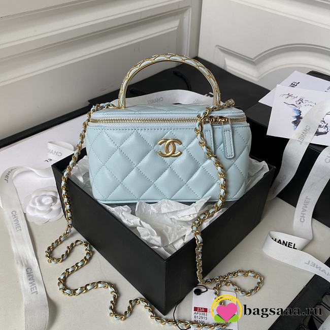 Bagsaaa Chanel Clutch With Chain AP3383 Blue - 9.5 × 17 × 8 cm - 1