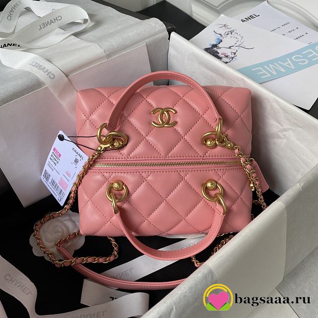 Bagsaaa Chanel Bag With Top Handle AS4201 Pink - 17X21X5.5cm - 1