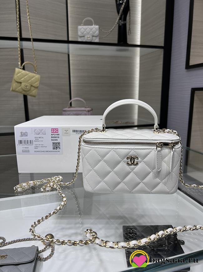 Bagsaaa Chanel Small Vanity With Chain White AP2199 - 17*9.5*8cm - 1