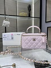 Bagsaaa Chanel Small Vanity With Chain Light Pink AP2199 - 17*9.5*8cm - 1