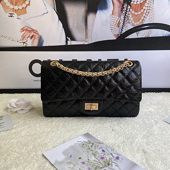 Bagsaaa Chanel 2.55 Handbag Aged Calfskin & Gold-Tone Metal Black A37586 - 16 × 24 × 7.5 cm