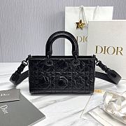 Bagsaaa Dior Small Lady D-Sire My ABCDior Bag Black Macrocannage Crinkled Calfskin - 26 x 15 x 8 cm - 5