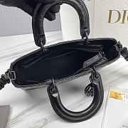 Bagsaaa Dior Small Lady D-Sire My ABCDior Bag Black Macrocannage Crinkled Calfskin - 26 x 15 x 8 cm - 4