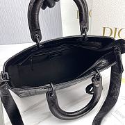 Bagsaaa Dior Medium Lady D-Sire My ABCDior Bag Black Macrocannage Crinkled Calfskin - 30 x 20 x 13 cm - 3