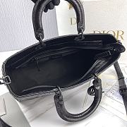 Bagsaaa Dior Large Lady D-Sire Bag Black Macrocannage Crinkled Calfskin - 35 x 23 x 15 cm - 5