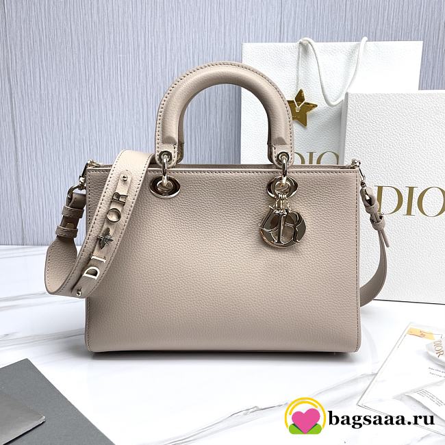 Bagsaaa Dior Medium Lady D-Sire My ABCDior Bag Beige Bull Leather - 30 x 20 x 13 cm - 1