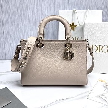 Bagsaaa Dior Medium Lady D-Sire My ABCDior Bag Beige Bull Leather - 30 x 20 x 13 cm