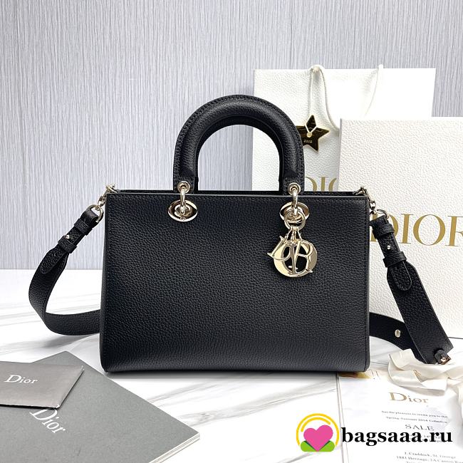 Bagsaaa Dior Medium Lady D-Sire My ABCDior Bag Black Bull Leather - 30 x 20 x 13 cm - 1