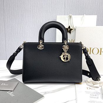 Bagsaaa Dior Medium Lady D-Sire My ABCDior Bag Black Bull Leather - 30 x 20 x 13 cm