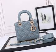 Bagsaaa Small Lady Dior My ABCDior Bag Sky Blue Cannage Lambskin - 20 x 17 x 8 cm - 1