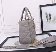 Bagsaaa Dior Lady Small Grey Lambskin Leather 20cm - 6