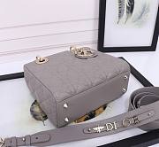 Bagsaaa Dior Lady Small Grey Lambskin Leather 20cm - 4