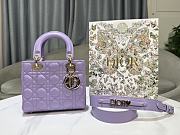 Bagsaaa Small Lady Dior My ABCDior Bag Lilac Purple Cannage Lambskin - 20 x 17 x 8 cm - 1