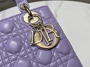 Bagsaaa Small Lady Dior My ABCDior Bag Lilac Purple Cannage Lambskin - 20 x 17 x 8 cm - 5