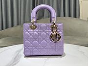 Bagsaaa Small Lady Dior My ABCDior Bag Lilac Purple Cannage Lambskin - 20 x 17 x 8 cm - 2