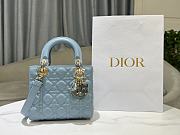 Bagsaaa Small Lady Dior Bag Blue Cannage Lambskin M0531 - 20 x 17 x 8 cm - 1