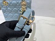 Bagsaaa Small Lady Dior Bag Blue Cannage Lambskin M0531 - 20 x 17 x 8 cm - 5