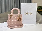 Bagsaaa Small Lady Dior Bag Powder Pink Cannage Lambskin M0531 - 20 x 17 x 8 cm - 1