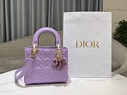 Bagsaaa Small Lady Dior Bag Lilac Purple Cannage Lambskin M0531 - 20 x 17 x 8 cm - 1