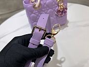 Bagsaaa Small Lady Dior Bag Lilac Purple Cannage Lambskin M0531 - 20 x 17 x 8 cm - 3