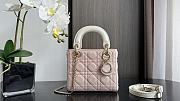 Bagsaaa Mini Lady Dior Bag Two-Tone Latte and Powder Pink Cannage Lambskin - 17 x 15 x 7 cm - 1