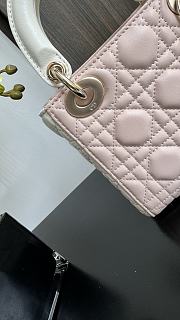 Bagsaaa Mini Lady Dior Bag Two-Tone Latte and Powder Pink Cannage Lambskin - 17 x 15 x 7 cm - 5