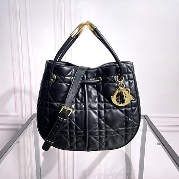 Bagsaaa Medium Dior Nolita Bag Black Macrocannage Lambskin - 27 x 25 x 5 cm