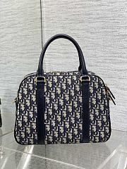 Bagsaaa Dior Large D-Vibe Bowling Bag Blue Dior Oblique Jacquard - 31 x 22.5 x 11.5 cm - 5