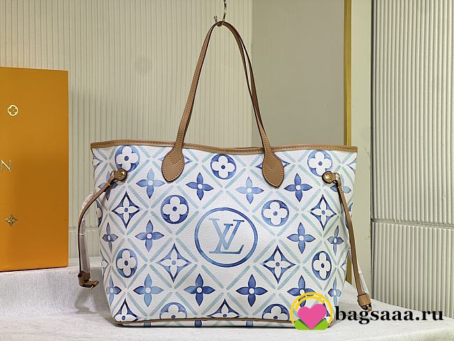 Bagsaaa Louis Vuitton M11263 Neverfull MM Lagoon Blue - 31 x 28 x 14 cm - 1