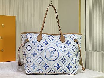 Bagsaaa Louis Vuitton M11263 Neverfull MM Lagoon Blue - 31 x 28 x 14 cm