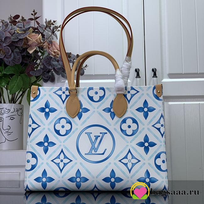 Bagsaaa Louis Vuitton M11262 OnTheGo MM Tote Bag Lagoon Blue - 35 x 27 x 14 cm - 1