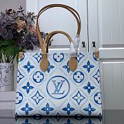 Bagsaaa Louis Vuitton M11262 OnTheGo MM Tote Bag Lagoon Blue - 35 x 27 x 14 cm - 1