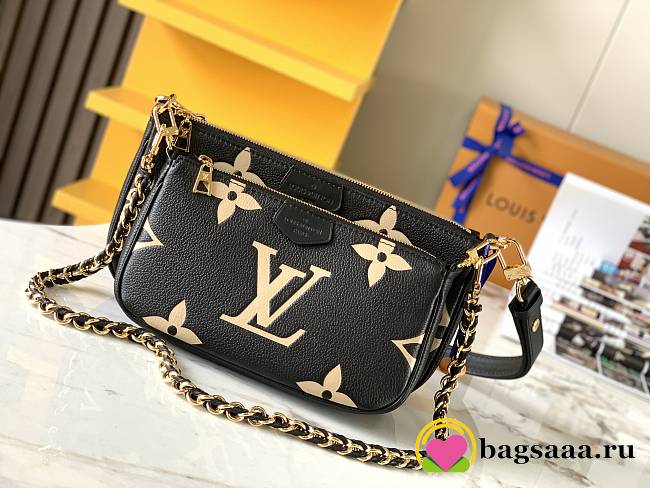 Bagsaaa Louis Vuitton M45777 Multi Pochette Accessoires Bag Black/Cream - 25 x 14.5 x 4.5 cm - 1