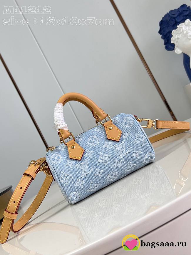 Bagsaaa Louis Vuitton M11212 Nano Speedy Bag Sky Blue - 16 x 10 x 7.5 cm - 1