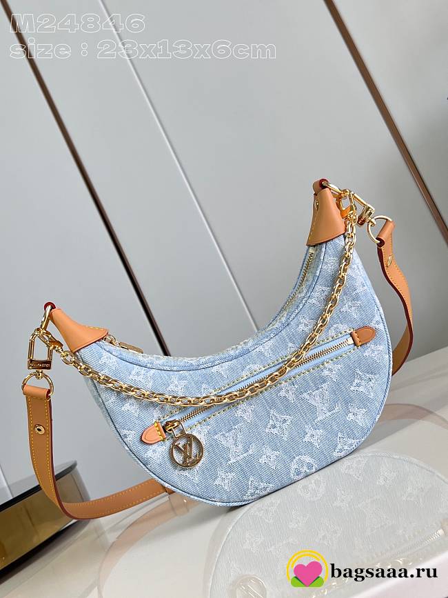 Bagsaaa Louis Vuitton M24846 Loop Bag Sky Blue Denim - 23 x 13 x 6 cm - 1