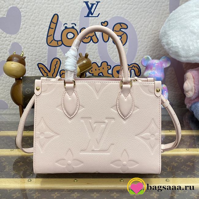 Bagsaaa Louis Vuitton M47135 OnTheGo PM Bag Opal Pink - 25 x 19 x 11.5 cm - 1