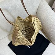 Bagsaaa YSL Oxalis In Raffia Crochet And Leather 773984 Vintage Brown - 38 X 46 X 2.5 CM - 2