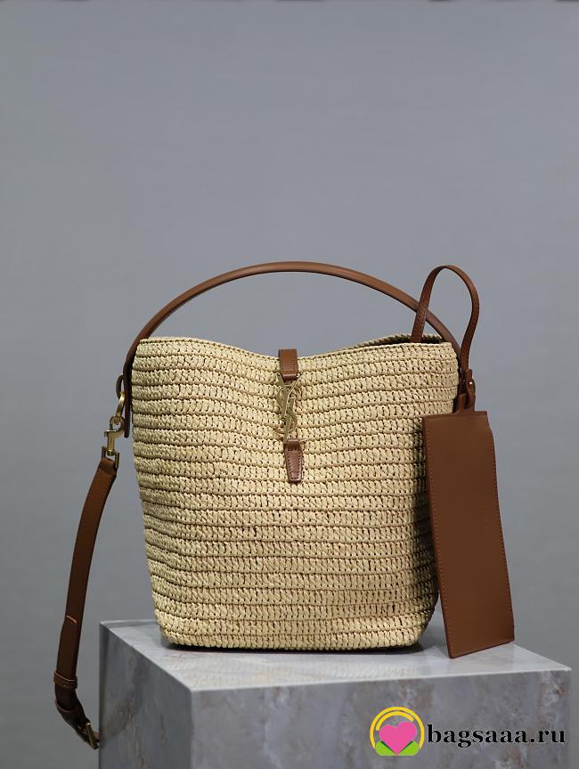 Bagsaaa YSL Le 37 In Woven Raffia And Vegetable-Tanned Leather 773991 - 20 X 25 X 16 CM - 1