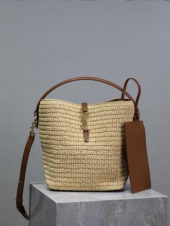 Bagsaaa YSL Le 37 In Woven Raffia And Vegetable-Tanned Leather 773991 - 20 X 25 X 16 CM