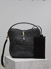 Bagsaaa YSL Le 37 In Woven Raffia And Vegetable-Tanned Leather 773991 Black - 20 X 25 X 16 CM - 1