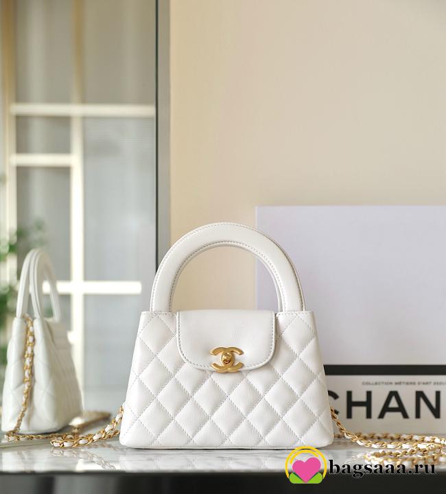 Bagsaaa Chanel Kelly Mini Shopping Bag AS4416 White - 19x13x7 cm - 1