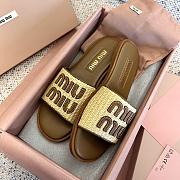 Bagsaaa Miumiu Brown Slippers - 5