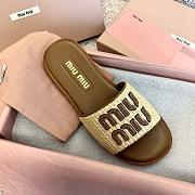 Bagsaaa Miumiu Brown Slippers - 4