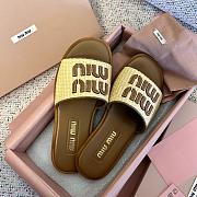 Bagsaaa Miumiu Brown Slippers - 3