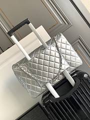 Bagsaaa Chanel XXL Silver Lambskin Flap Bag - 40x26x12cm - 4