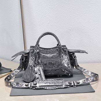 Bagsaaa Balenciaga Neo Cagole XS Handbag In Silver Metallized - 26*12*18cm