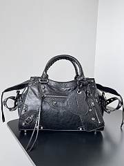 Bagsaaa Balenciaga Neo Cagole City Small Handbag In Black Arena Lambskin - 33x21x14 cm - 1