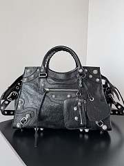 Bagsaaa Balenciaga Neo Cagole City Handbag In Black Arena Lambskin - 39*17*24cm - 1