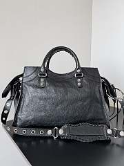 Bagsaaa Balenciaga Neo Cagole City Handbag In Black Arena Lambskin - 39*17*24cm - 4