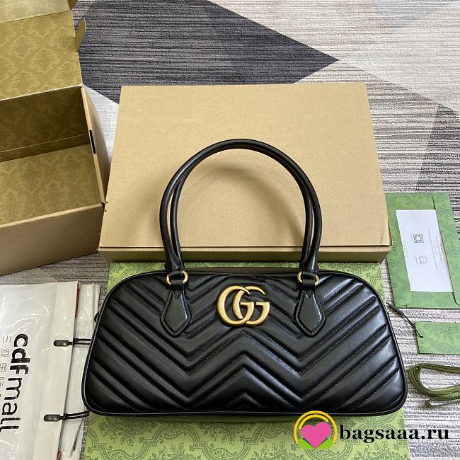 Bagsaaa Gucci Marmont Medium Top Handle Bag 795218 Black - 35.5x16.5x7cm - 1